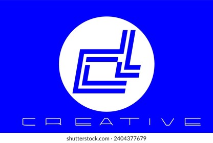 Logo d circle abstract identity creative dynamic elegant icon vector template