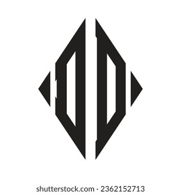 Logo D Condensed Rhombus Monogram 2 Letters Alphabet Font Logo Logotype Embroidery