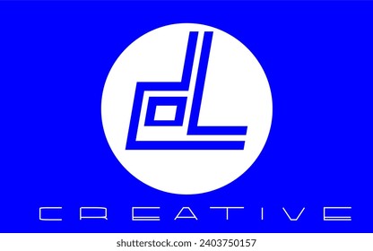 Logo d growth identity circle typography icon vector template