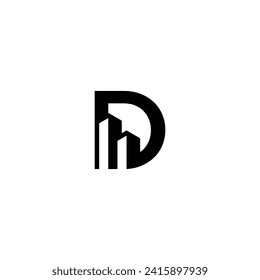 Logo d initial d design data digital brokers corporate