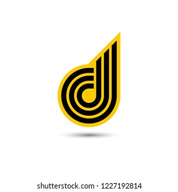 Logo D letter. Isolated on white background. Vector illustration, eps 10.
