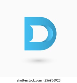 Logo D letter. Isolated on white background. Vector illustration, eps 10.