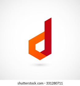 Logo d letter. Isolated on white background. Vector illustration, eps 10.