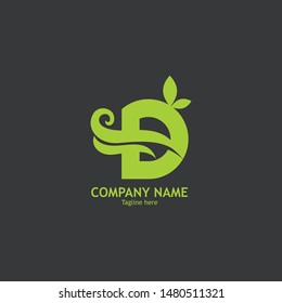 Logo D Letter And Leaf Logo Design
