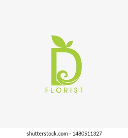 Logo D Letter And Leaf Logo Design