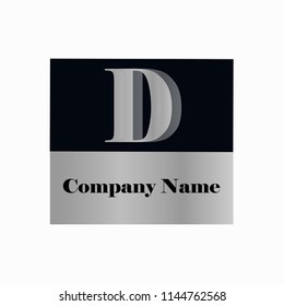 Logo D. A minimal design concept on a black and gray background. Vector illustration.