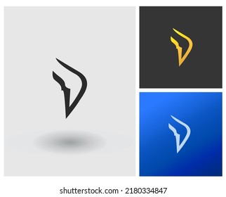 Logo D modern letter shape monogram, company app