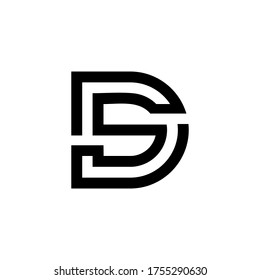 logo d s abstract line modern vector marketing alphabet brand company