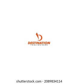 Logo D. Logo is simple and clean. Logo of your destination. Orange and gray color