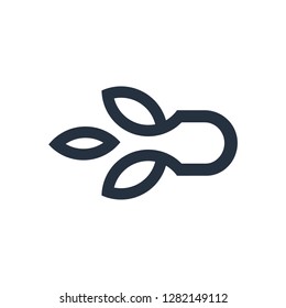 logo D  technology IT D green leaves