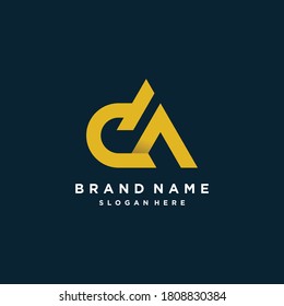 Logo with DA letter and modern style design concept, template