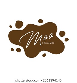 Logo for a dairy farm in brown color in the form of splashes