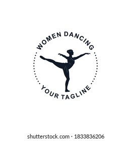 logo dance illustration logo on white background