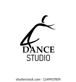 logo for dance school, dance studio. vector illustration on white background