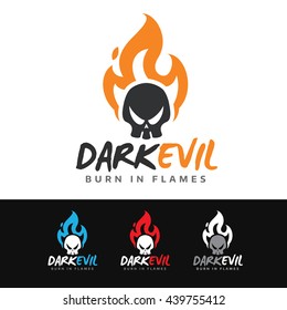 Logo of a dark skull on fire. This logo is suitable for many purpose as motorcycle garage, music band, badges and more.