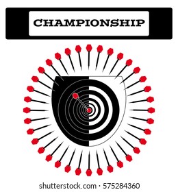 Logo dartboard on white background. Vector illustration.
