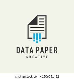 logo data paper - design vector illustration of a light background