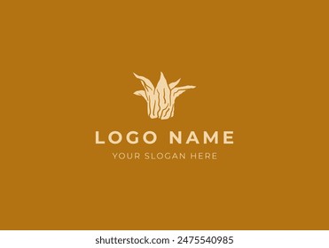 Logo dates fruit blossom, Arabic food logo. Editable file