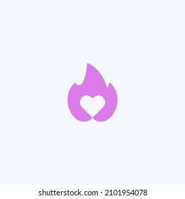 Logo For Dating App, With Burning Heart Concept,