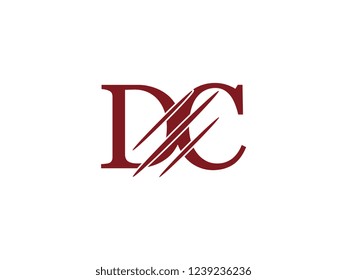 the logo of the DC letter with the style of scratching the incision