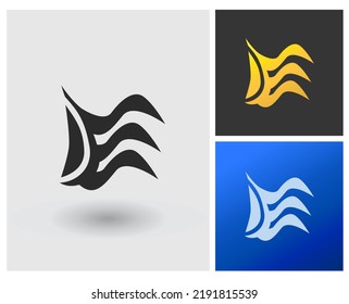 Logo DE Letter shape monogram style, company app design
