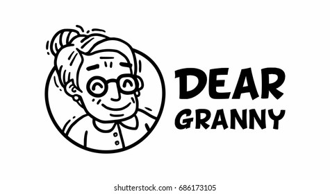 Logo dear granny black and white