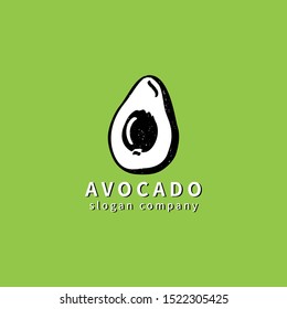 Logo with decoral avocado. Abstract floral emblem, design concept, logotype element for template.