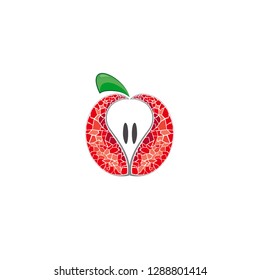 logo of a decorated red apple- vector 