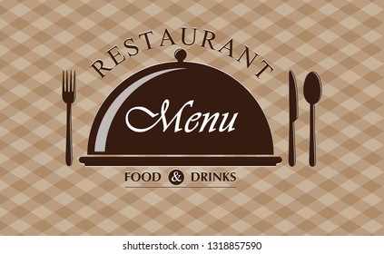 Logo for the decoration of the menu of the restaurant gastroservice or catering