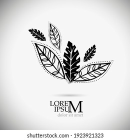 Logo decorative leaves. Vector illustration