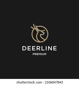 logo deer abstract icon flat design template 