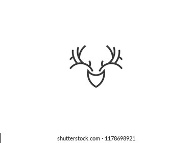 Logo deer abstract - vector