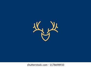 Logo deer abstract - Vector icon deer head