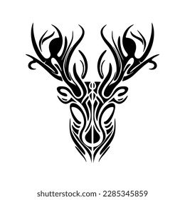 Vector logo of a deer in black  white - a simple design.