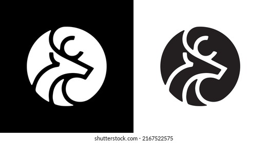 Logo deer elk minimalism modern elegant round icon