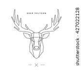 logo of deer frame head, polygon illustration