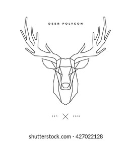 logo of deer frame head, polygon illustration