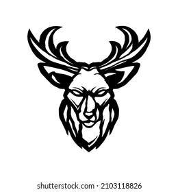 Logo Deer Head Mascot Stock Illustration