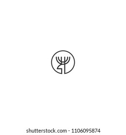logo deer line abstract