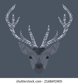 Logo con ciervo de estilo moderno con fondo gris