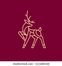 Logo of a deer on a red background
