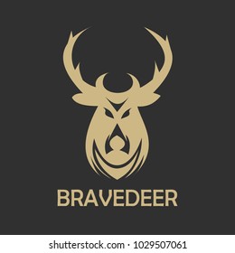 logo deer simple and elegant abstract vector gold color