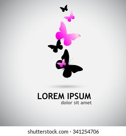Logo delicate butterfly. Vector