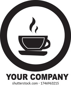 Logo de una deliciosa y tentadora taza de café