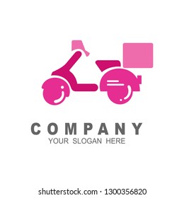 Logo delivery motorcycle , package icon