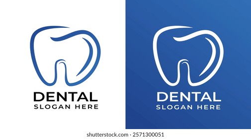 
Logo Dental Care, Health Dent Icon, Linear Style Teeth, Teeth, Smile Logo, Dentist Imaging with Letters, Dental Clinic Logo