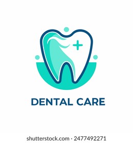 Logo Dental Care para tu negocio con línea azul