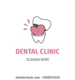 Logo for a dental clinic.Vector illustration on white background.