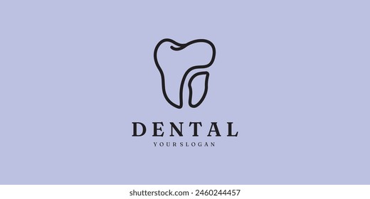 logo dental line art minimalist simple vector logo illustration design