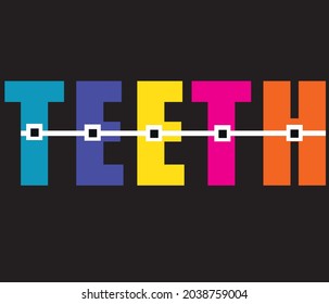 logo for dentist .word teeth .vector. braces